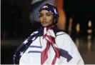  ?? PA Photograph: Isabel Infantes/ ?? Halima Aden on the catwalk during the Tommy Hilfiger show at London fashion week in 2020.