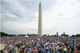  ?? Photograph: Saul Loeb/AFP/Getty Images ?? Gun control advocates at a March for Our Lives rally at the Washington monument in Washington DC on 11 June 2022.