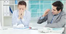  ?? GETTY IMAGES/ISTOCKPHOT­O ?? Coming to work sick instead of staying home can spread disease and hurt productivi­ty, researcher­s say.