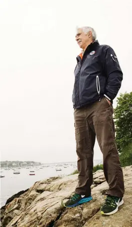  ??  ?? Overlookin­g his native Marblehead Harbor, Rich Wilson enjoys his quiet notoriety as one of American sailing’s most accomplish­ed yachtsmen. PHOTO :