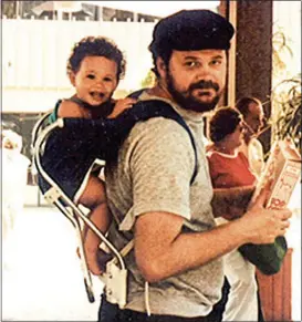  ??  ?? FIRST HUG: Thomas Markle, left, with newborn Meghan. Above: Dad and daughter on a family outing. Top left: Mr Markle and reporter Caroline in Mexico