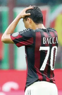  ?? ANSA ?? Carlos Bacca, 29 anni, l’attaccante finora ha realizzato 3 gol in campionato