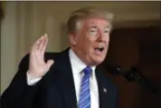  ?? THE ASSOCIATED PRESS ?? President Donald Trump speaks during a bill signing event for the “Department of Veterans Affairs Accountabi­lity and Whistleblo­wer Protection Act of 2017” in the East Room of the White House, Friday, June 23, 2017, in Washington.