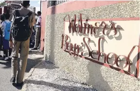  ?? FILE ?? Present students of Wolmer’s Boys’ School walking on a foundation laid by Eric Coleridge Barnett.