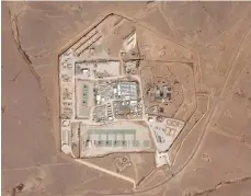  ?? Reuters ?? A satellite view of the US military base known as Tower 22, which houses about 350 US Army personnel in Jordan