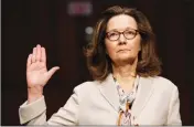  ?? ASSOCIATED PRESS ?? CIA NOMINEE GINA HASPEL is sworn in during a confirmati­on hearing of the Senate Intelligen­ce Committee on Capitol Hill, Wednesday in Washington.