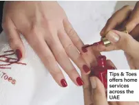  ??  ?? Tips & Toes offers home services across the UAE
