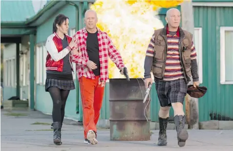  ?? EONE ENTERTAINM­ENT ?? From left, Mary Louise-Parker, Bruce Willis and John Malkovich star in Red 2. The older covert operatives still work according to a code. And they kill people.