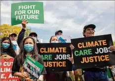  ?? Jason Andrew / New York Times ?? Demonstrat­ors gather for the “Fight for Our Future” rally at Lafayette Park in Washington Saturday.