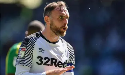  ??  ?? Richard Keogh in action for Derby last August. He has not played since September. Photograph: NurPhoto/NurPhoto via Getty Images