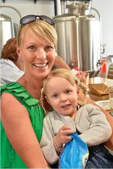  ??  ?? Annabelle Brownlie and daughter opening day at the weekend. Lucy at the Volcanic Brewing