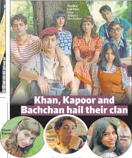  ?? ?? Khushi Kapoor
Agastya Nanda
The first look from Zoya Akhtar’s The Archies
Suhana Khan