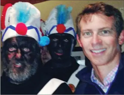  ??  ?? ABOUT FACE: Will Straw, right, caused a row when he posted a picture with the Britannia Coconut Dancers