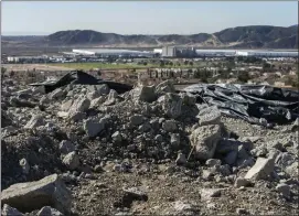  ?? ?? The City Council plans to discuss allowing the developer in the Verdemont neighborho­od in San Bernardino to crush the material on-site after originally declaring the work had to be done off-site to address residents’ concerns about debris and dust from the pile.