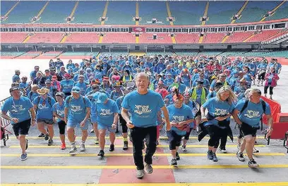  ??  ?? Game of Thrones star Owen Teale started this year’s Big Walk for Prostate Cymru from the Principali­ty Stadium in Cardiff