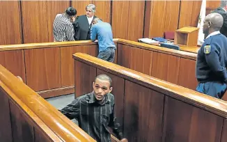 ?? Picture: DEVON KOEN ?? AWAITING SENTENCE: Donovan Heugh and his 17-year-old co-accused were found guilty on Thursday of rape, kidnapping, robbery and pointing of an object believed to be a firearm. In the background with the teenager is advocate Jodine Coertzen