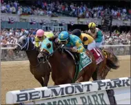  ?? JOE LABOZZETA/NYRA ?? Majid, owned by Zayat Stables, ridden by Luis Saez and trained by Rudy Rodriguez raced to a one-length victory June 8 in the Easy Goer Stakes at Belmont Park.