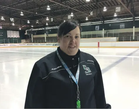  ?? SCOTT LARSON ?? Robin Ulrich is the new interim head coach of the University of Saskatchew­an Huskies women’s hockey team. She has been the team’s assistant coach for five years and before that played defence for five years becoming team captain and a Canada West First Team All-Star.