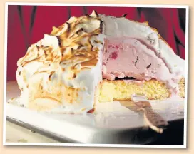  ??  ?? Retro dessert Baked Alaska featured in The Great British Bake-Off, starring Mary Berry