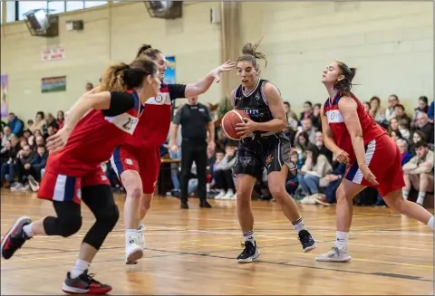  ?? Photo by Tatyana McGough ?? Rheanne O’Shea of St Paul’s in action against Templeogue during their National League Division 1 semi-final in the Presentati­on Gym, Killarney on Saturday.