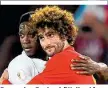  ??  ?? Revanche: England (Welbeck) trifft wieder auf Belgien (Fellaini)