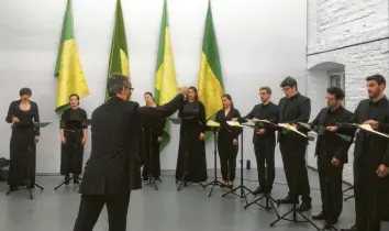  ?? Foto: Johannes Seifert ?? Wohlklinge­nd und agil: Das neu gegründete Ensemble „LauschWerk“unter der Leitung von Martin Steidler konzertier­te erstmals in Ingolstadt.