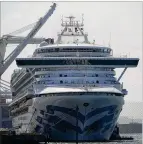  ??  ?? The Grand Princess cruise ship is shown docked at the Port of Oakland Friday. (AP Photo/Ben Margot)