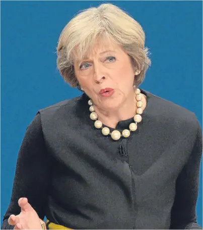  ?? Picture: PA. ?? Prime Minister Theresa May speaks at the Conservati­ve party conference at the ICC in Birmingham.