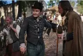  ??  ?? BATTLING DANDY: Damon Herriman, center with Tom Budge, plays the drunken egomaniaca­l Punch.