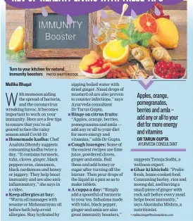  ?? PHOTO: SHUTTERSTO­CK ?? Turn to your kitchen for natural immunity boosters