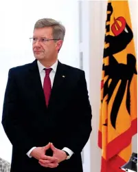  ?? (Fabrizio Bensch/reuters) ?? GERMAN PRESIDENT Christian Wulff attends a ceremony to present the Charity Stamp 2012 at Bellevue Castle in Berlin yesterday.