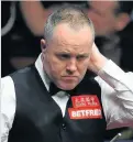  ??  ?? Gutted John Higgins