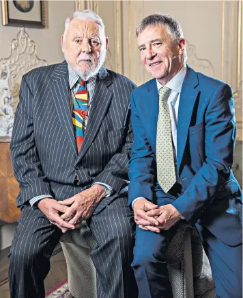  ??  ?? Terry Waite and John Mccarthy at the Lebanese embassy to talk about their experience­s of being held hostage in the country