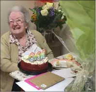  ??  ?? Sadie Burke celebrated her 100th birthday during lockdown.