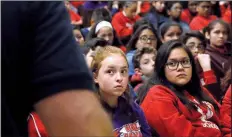  ?? AP/MARTHA IRVINE ?? Students listen to Rich Wistocki, a retired cybercrime detective, advise them about staying safe on social media during his June 8 presentati­on at Nathan Hale Elementary School in Chicago. Many kids at the K-8 school said their parents don’t know what they do on social media accounts.