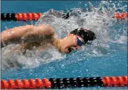  ?? BARRY TAGLIEBER - FOR MEDIANEWS GROUP ?? Perkiomen Valley’s Jacob Replogle during 200freesty­le at the PAC Championsh­ips Saturday.