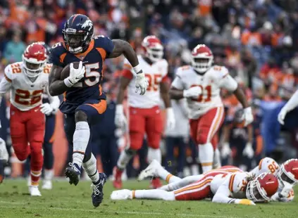  ?? Aaron Ontiveroz, The Denver Post ?? If the Broncos kept Melvin Gordon as a backup to Javonte Williams, they would be one of eight teams carrying two running back with caps hits of at least $ 2 million.