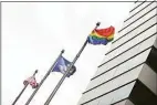  ?? Tyler Sizemore / Hearst Connecticu­t Media file photo ?? A rainbow LGBTQ+ pride flag last year at the Government Center in Stamford.