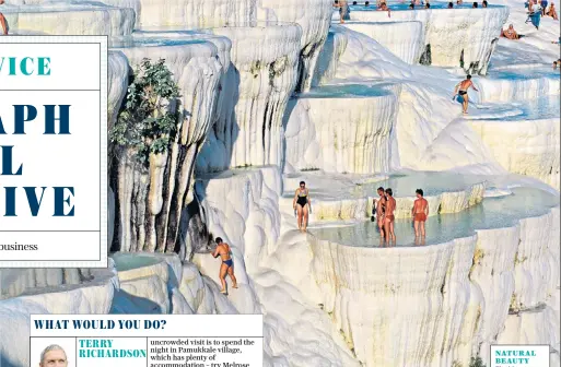  ??  ?? NATURAL BEAUTY
The blue waters of Pamukkale bring in plenty of visitors