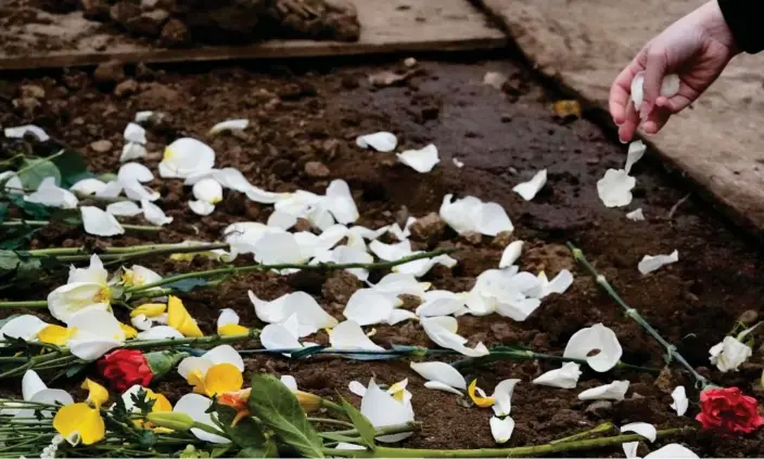  ?? Photograph: Nam Y Huh/AP ?? A memorial for Wadea Al-Fayoume, a young boy in Illinois who was killed in an alleged Islamophob­ic attack in October.