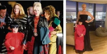  ??  ?? STAR CAST Janette and Joanna Lumley on Ab Fab set. Right, with Gwendoline Christie