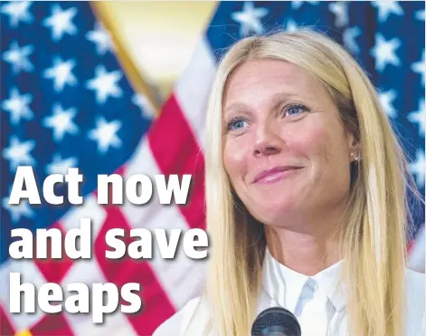  ?? Picture: AFP/Paul J. Richards ?? You don’t have to end a relationsh­ip, such as actress Gwyneth Paltrow (above) and singer Chris Martin, to uncouple your joint health insurance policy.