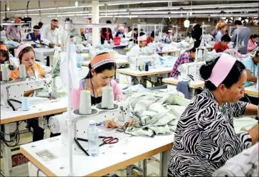  ?? POST STAFF ?? Cambodian garment exports amounted to $2.32 billion in the first four months of this year, down 3.4 per cent year-on-year, while footwear exports – $412 million – jumped by 18.06 per cent.