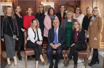  ??  ?? Members of the Kerry Businesswo­men’s Network with Central Bank Governor Gabrial Makhlouf at Friday’s lunch meeting at the Ballygarry House Hotel.