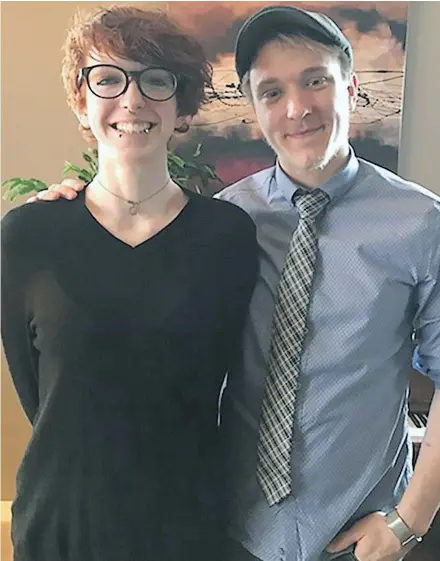  ??  ?? Sydney Robillard, left, from Lethbridge, Alta., and Alex Simons from Kamloops were expected to arrive in Kamloops in a small aircraft at 4 p.m. on Thursday. Instead, search and rescue crews are looking for the plane, which disappeare­d before reaching...