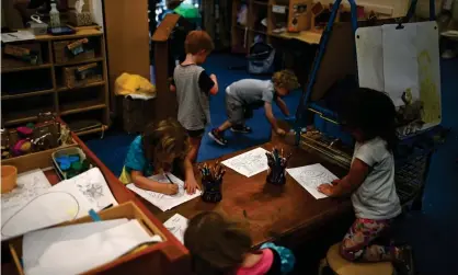  ??  ?? If free childcare was permanent the demand – and the cost to the taxpayer – would soar. The Grattan Institute suggests boosting the subsidy to 95% with means-testing. Photograph: Dean Lewins/AAP