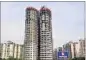  ?? SUNIL GHOSH/ HT PHOTO ?? The two towers have 857 apartments in total. Of these, about 600 flats have been sold.