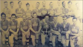  ??  ?? The Tourlestra­ne team of 1956 who won the club’s first Sligo Senior Championsh­ip. Back row: J Walsh, E Lundy, I Feely, E Haran, W Haran, M Christie, J Walsh, O Kirrane, G Dunne, P Kennedy and R Goulding. Front row: J Walsh, T Nealon, D Scannell, E...