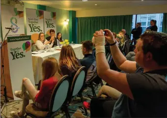  ?? Pic: ?? North West Together for Yes official Launch of the Sligo Together For Yes Campaign, in the Glasshouse Hotel, Sligo. James Connolly.