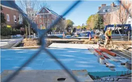  ?? KIM HAIRSTON/BALTIMORE SUN ?? Constructi­on at Lawyers Mall, shown Nov. 16, to replace undergroun­d utilities is nearing completion in Annapolis ahead of the 2021 General Assembly session.